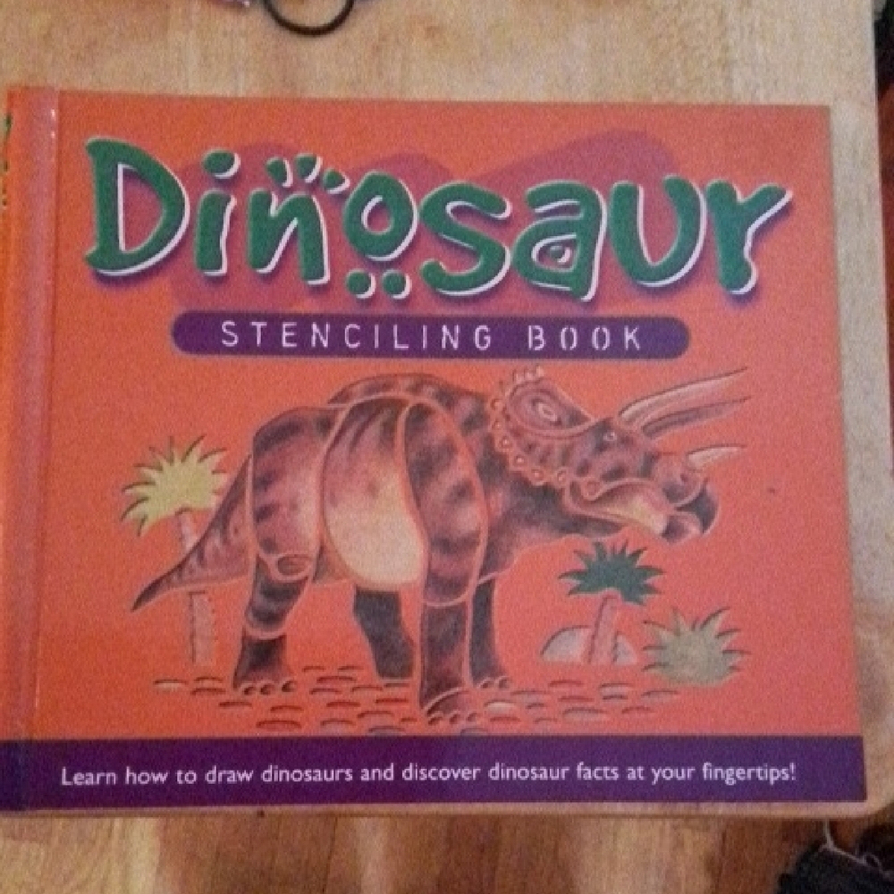 NEW DINOSAUR STENCILING BOOK, SPIRAL BOUND